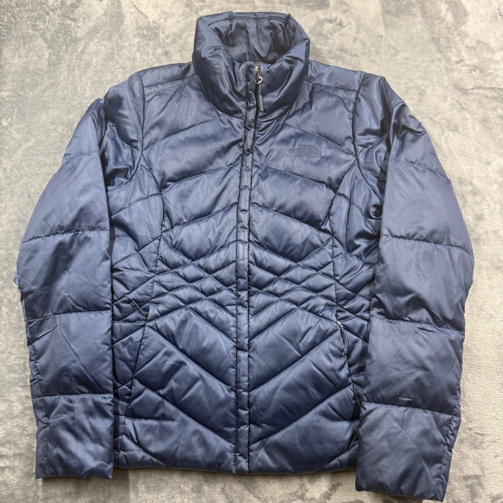 The North Face women Aconcagua Puffer Jacket Navy Blue 550 Down Coat Small